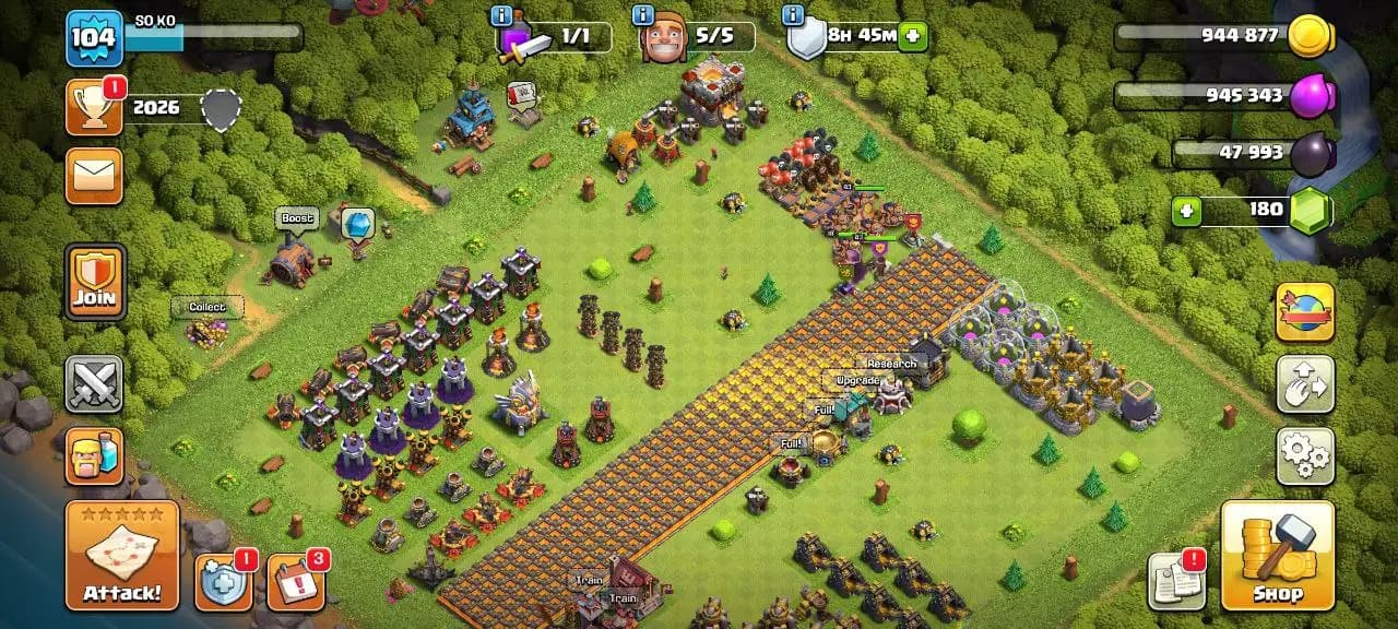 [#805] SEMI-MAX TH 11 | 43-43-28-18 HEROES | SOME MAGIC ITEMS | 114 CWL MEDALS | 500 RENAME | INSTANT DELIVERY