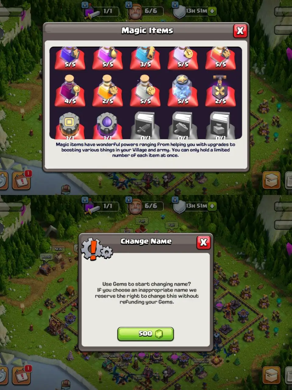 [#646]  SEMI-MAX TH 15  | 64-81-50-55-30 HEROES | BEST EQUIPMENT | 5 HEROES SKIN | STACKED MAGIC ITEMS |  500 RENAME | INSTANT DELIVERY