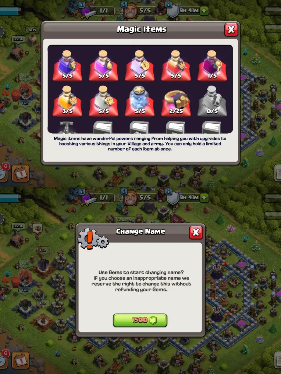 [#804] ALMOST MAX TH 12 | 59-60-40-40 HEROES | SOME MAGIC ITEMS | 1500 RENAME | INSTANT DELIVERY