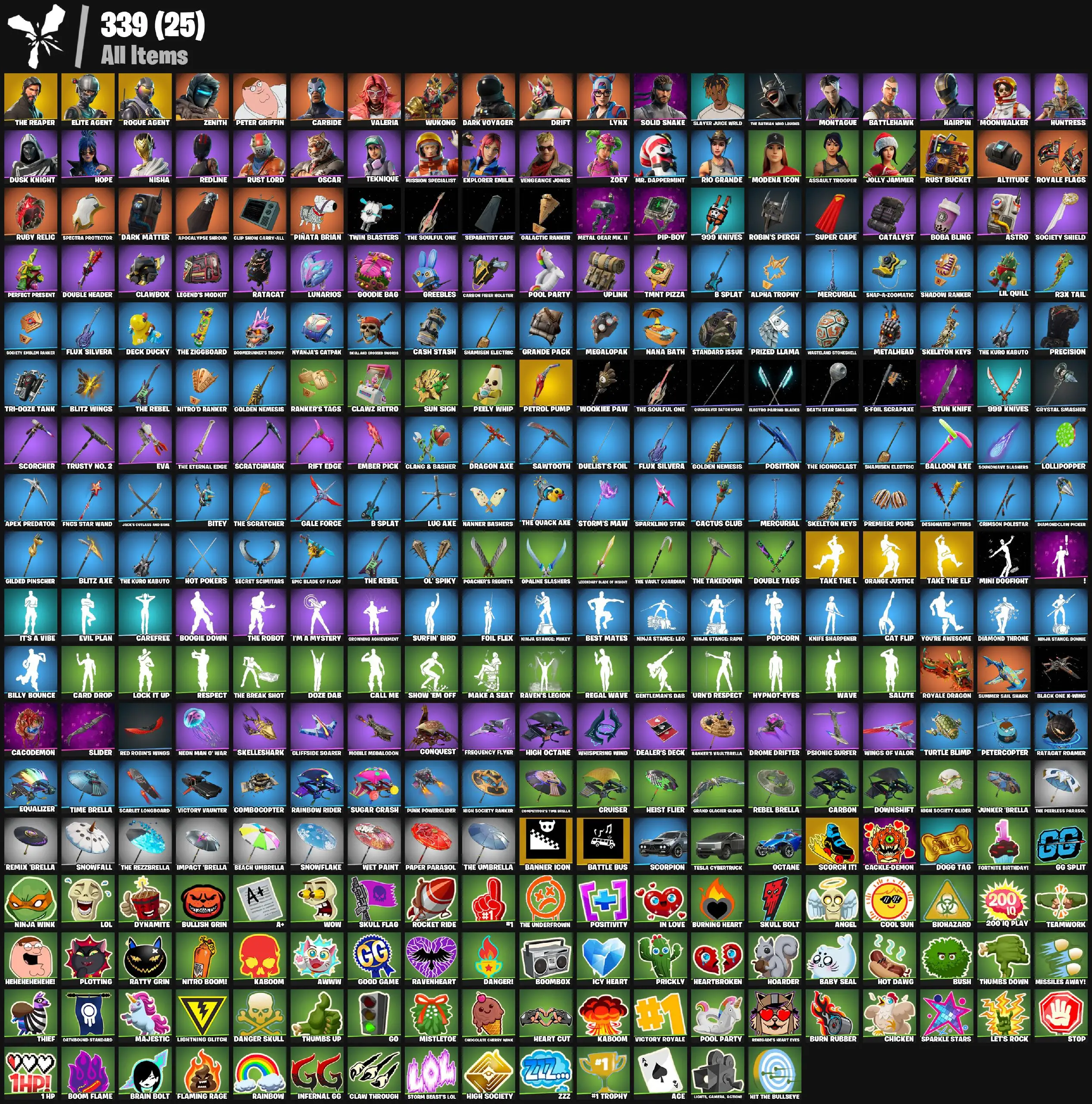 [PC/PSN/XBOX] 35 skins | The Reaper | Elite Agent | Take The L | Explorer Emilie | Rogue Agent | Greebles | Rust Bucket | Wasteland Stoneshell | Clawz Retro 