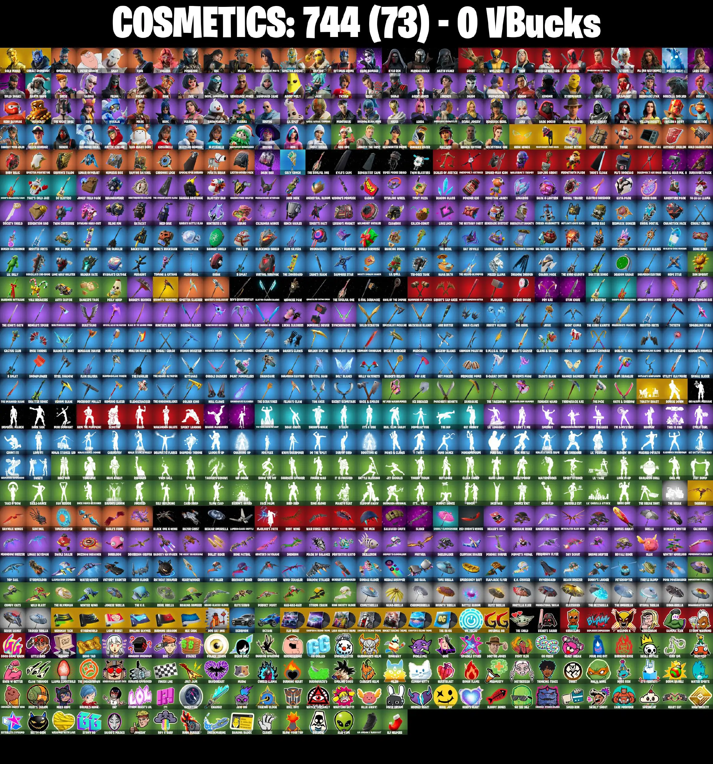 [PC/PSN/XBOX] 104 skins | Raider's Revenge | Gold Midas | Cobalt Snowfoot | Neon Wings | Mountaineer's Must-Haves | Clawz Retro