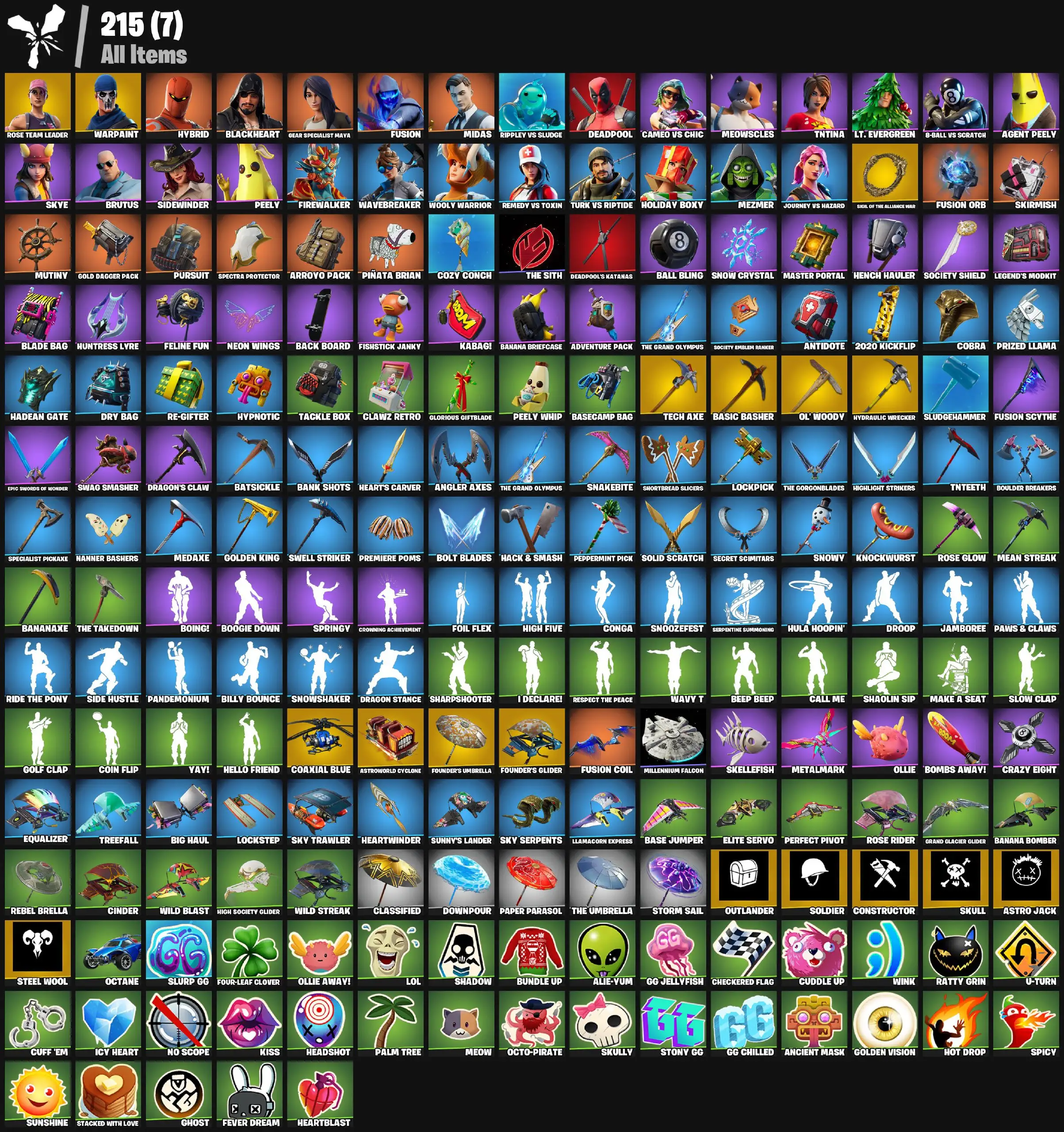[PC/PSN/XBOX] 27 skins | OG STW | Skirmish | Sigil of the Alliance War | Neon Wings | Pursuit | Clawz Retro | Ol' Woody | Tech Axe | Hydraulic Wrecker