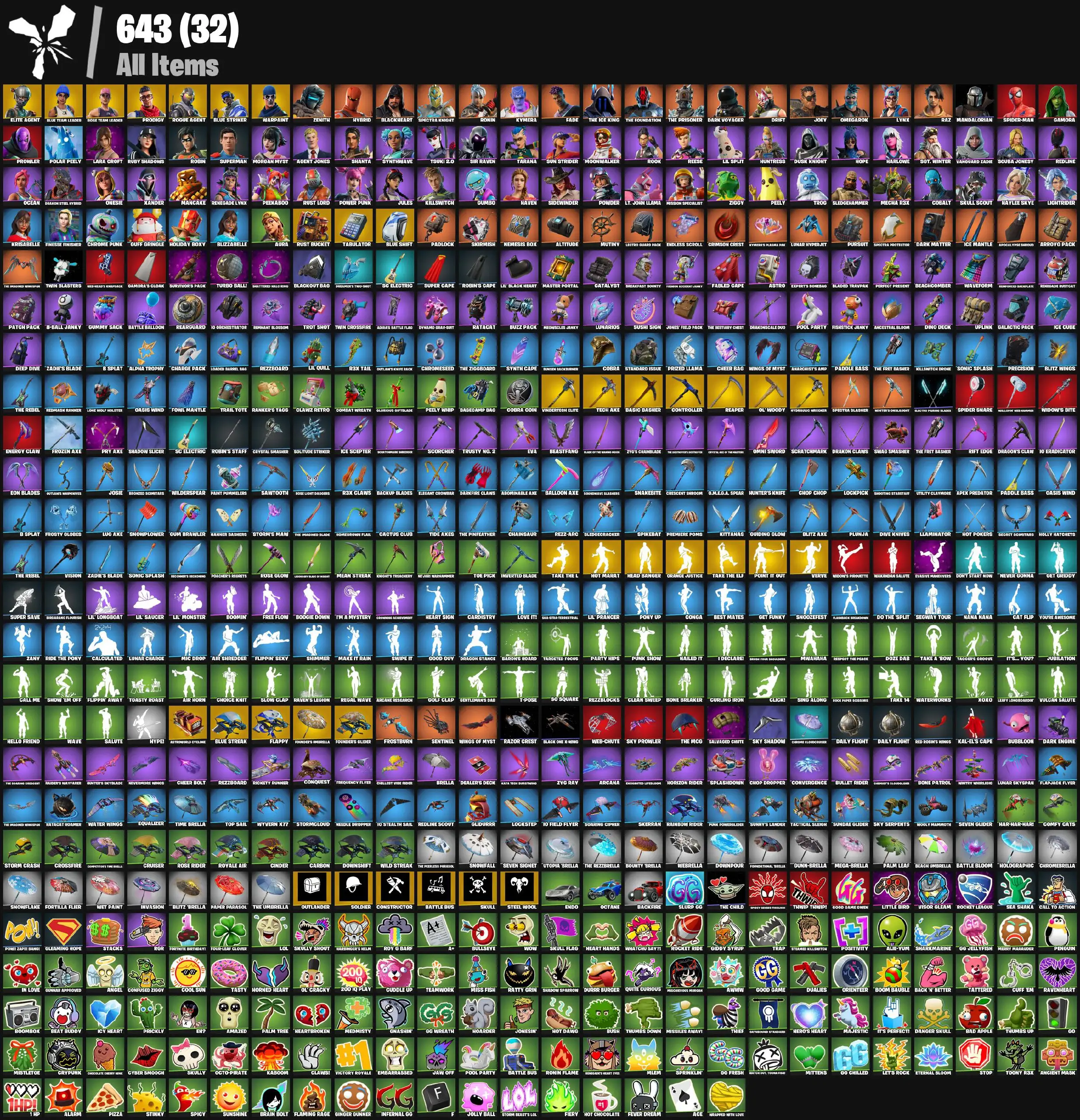[PC/XBOX] 85 skins | OG STW | Elite Agent | Blue Team Leader | Rogue Agent | Prodigy | Xander | Blue Striker | Turbo Ball! | Clawz Retro | Skirmish 
