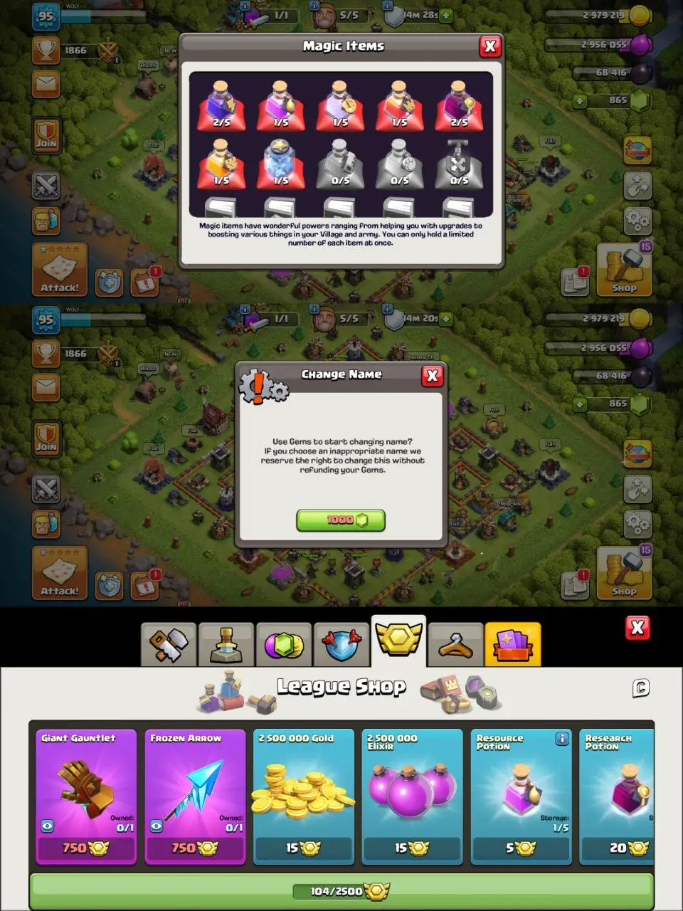 [#794] SEMI-MAX TH 11 | 44-45-22-17 HEROES | SOME MAGIC ITEMS | 1000 RENAME | 104 CWL MEDALS | INSTANT DELIVERY