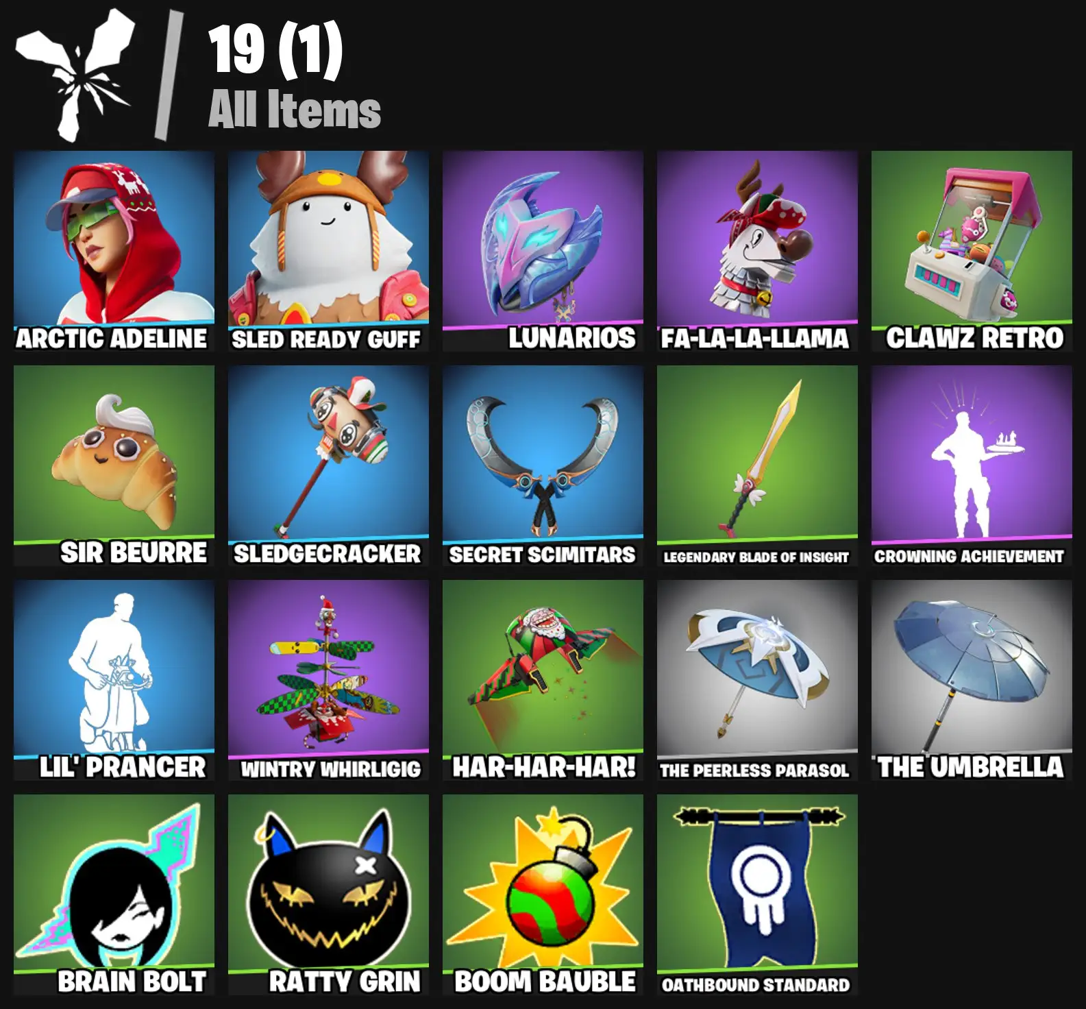 [PC/PSN/XBOX] 2 skins | Arctic Adeline | Sled Ready Guff | Lunarios | Fa-la-la-Llama | Clawz Retro | Sir Beurre | Sledgecracker | Secret Scimitars | 100 VB