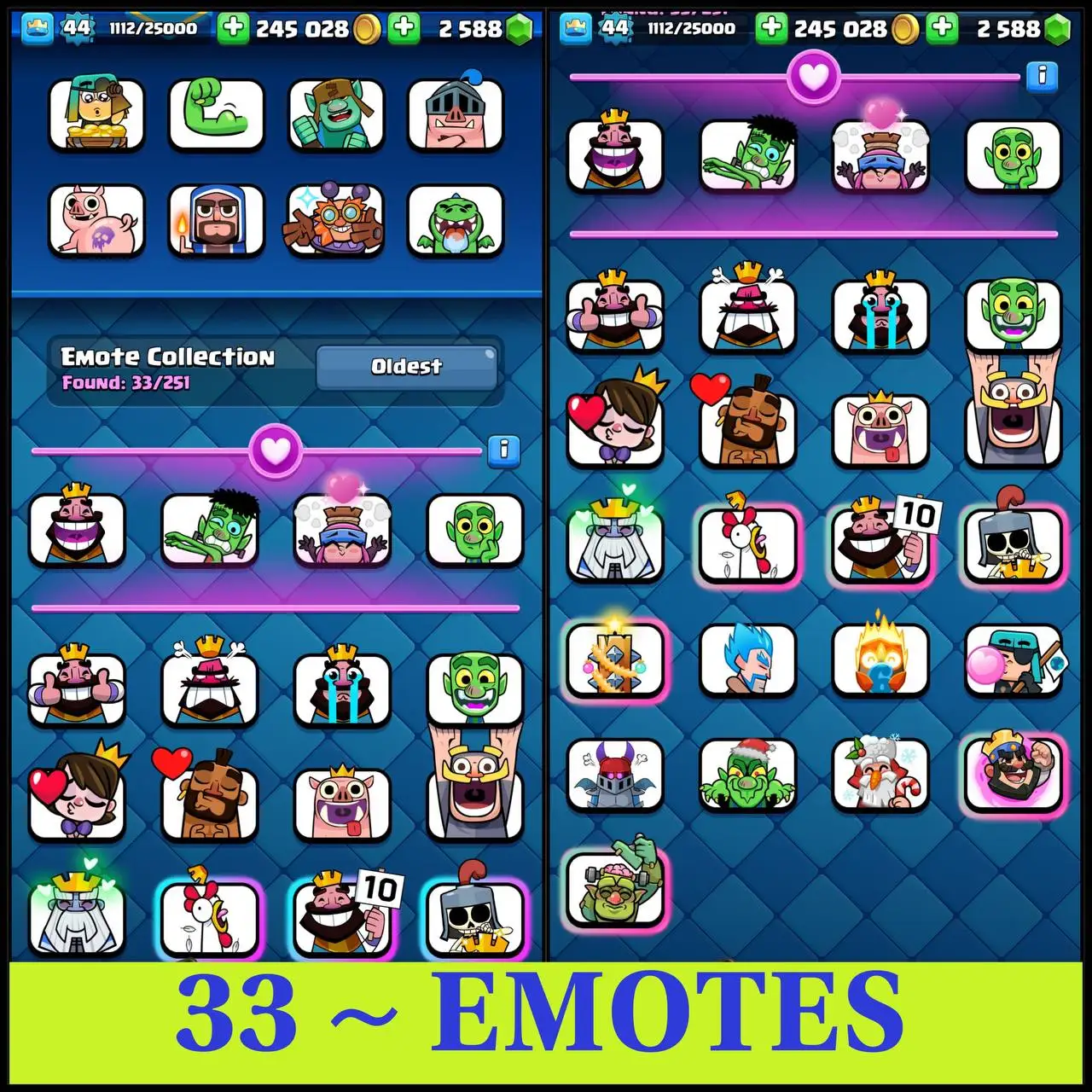 👑LVL-44 / 8-YR OLD ACC 👑3-EVO CARDS🔥15- MAX CARDS❤️6084-TROPHIES🏆KT-14💫 ARENA-17💥33 EMOTES🫧 9 TOWER SKINS🏵CHEAP👀INSTANT DELIVERY GUARANTEED🚚✅