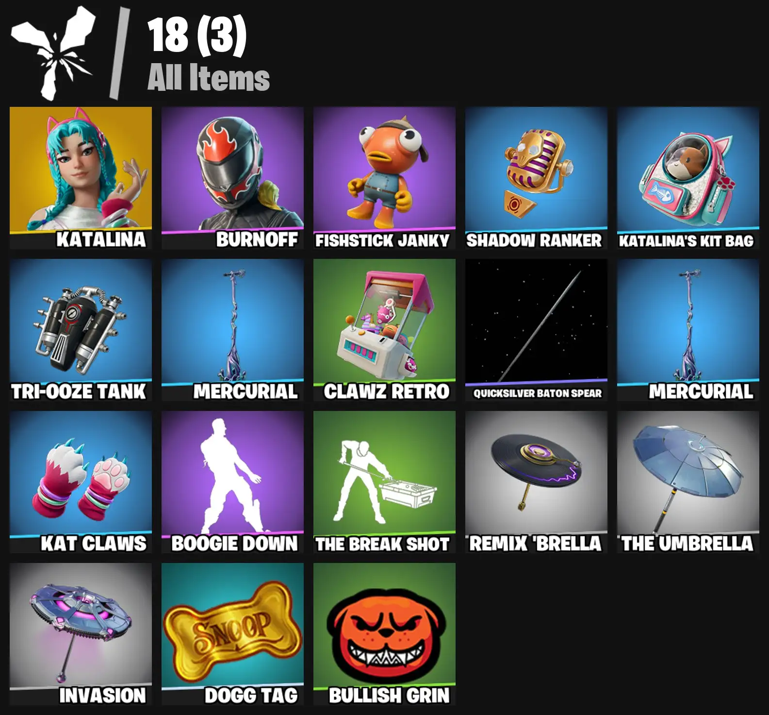 [PC/PSN/XBOX] 2 skins | Katalina | Burnoff | Fishstick Janky | SHADOW Ranker | Katalina's Kit Bag | Tri-Ooze Tank | Mercurial | Clawz Retro | 0 VB