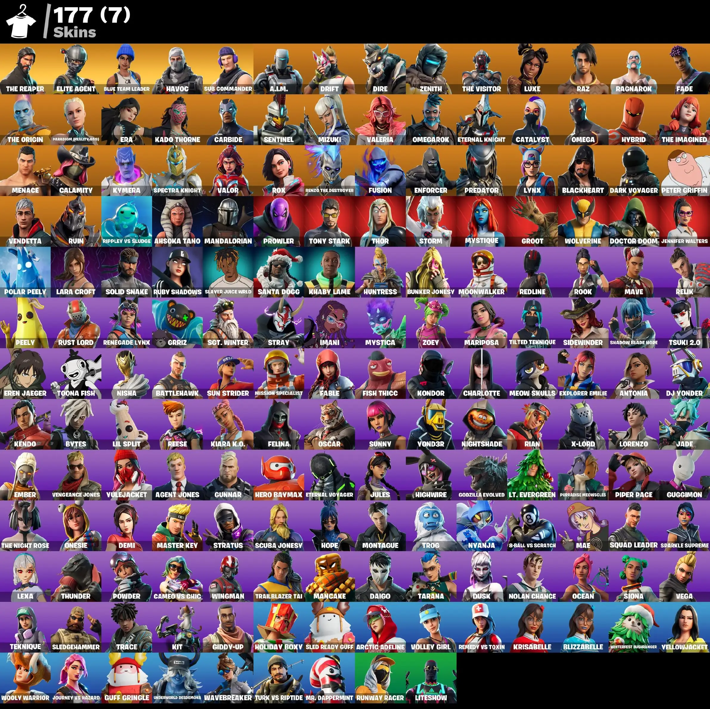 177 skins | The Reaper | Elite Agent | Blue Team Leader | Take The L | Havoc | Sub Commander | Rust Bucket | Reaper | Instigator | Controller | 1520 VB