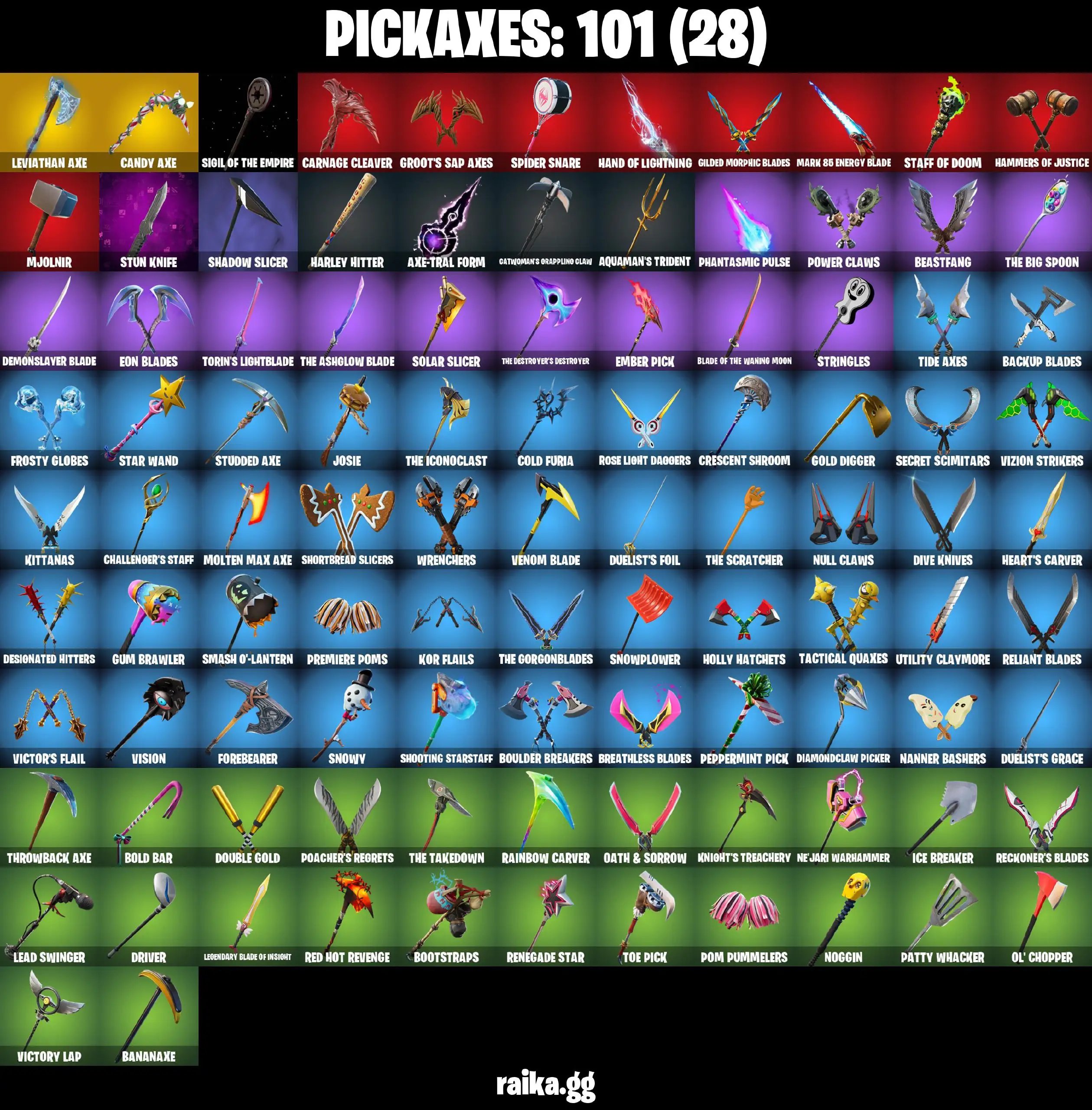 [PC/PSN/XBOX] 80 skins | Leviathan Axe | Tart Tycoon | Fancy Peter Griffin | Candy Axe | BLACK ETERNAL KNIGHT | Curse Buster | 750 VB