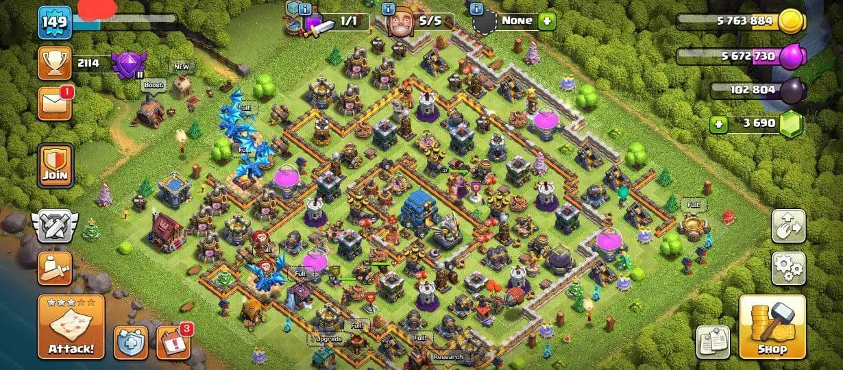 DONATION TH12|3960 GEMS |STACKED 5K RAID MEDALS 775 CWL MEDALS |FREE RENAME | HEROES 56-42-33-37| INSTANT DELIVERY