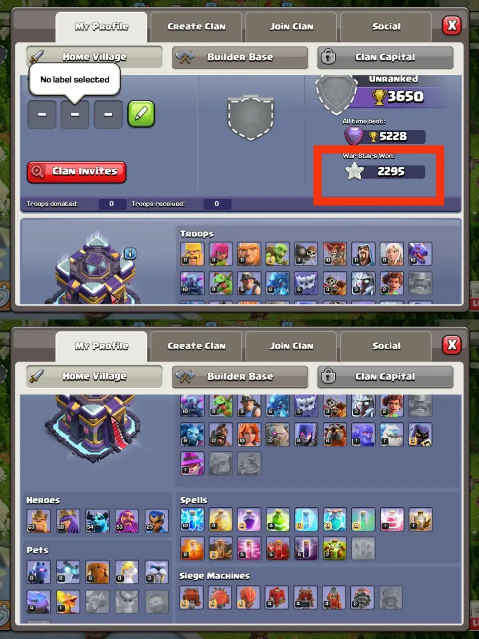 [#1348][VP] ALMOST MAX DEFENCE TH 15 | 63-68-54-53-23 HEROES | 2295 WAR STARS | STACKED MAGIC ITEMS | 400+ CWL MEDALS | BEST EQUIPMENT | 500+ STARRY ORE (RARE)  | CHEAP PRICE | INSTANT DELIVERY