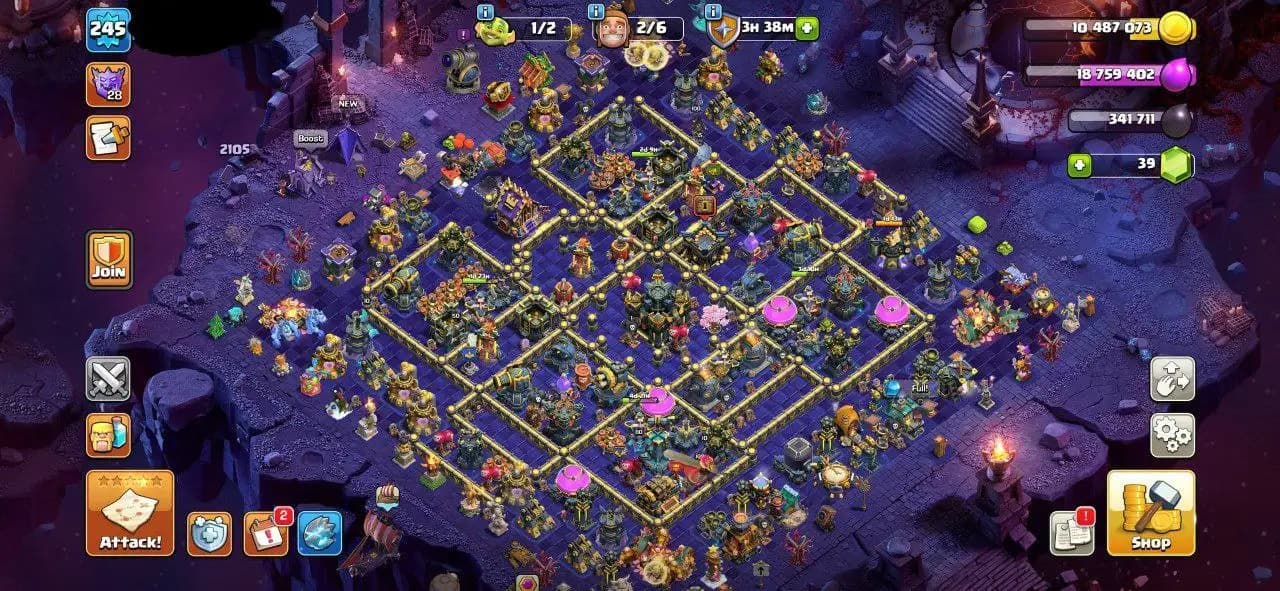 ⚔️ 29 EQUIPMENTS 🏰 MAX TH-17 🔥 | 👑 4 HEROES MAXED | 🎯 XP LEVEL 245 🧩| MAX DEFENSE ❄️| 14X HERO SKINS - 2X SCENERY🎗 | 2220 WAR STAR ⭐️| 5153 ATB 💥| 175 CWL MEDALS 🎉 | FAST DELIVERED 🚀