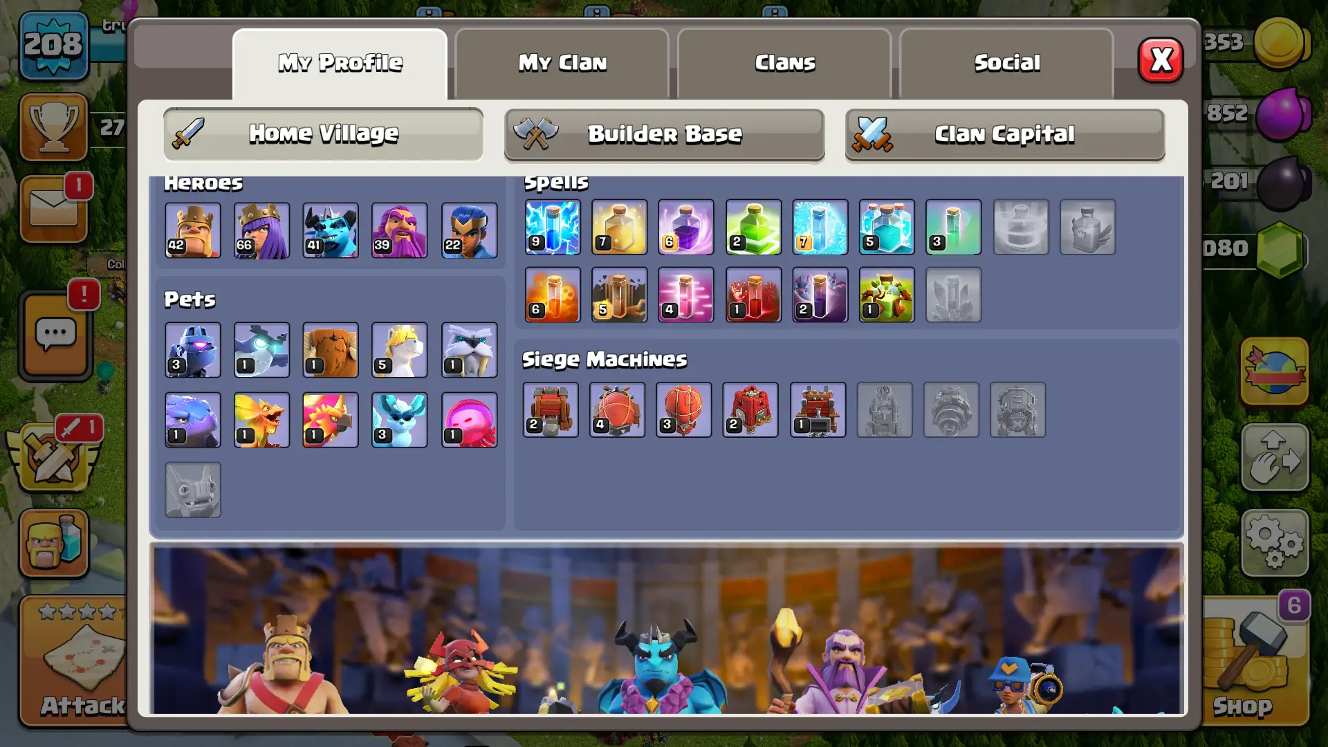 🔥 TH16 | Level 208 | 2733 Trophies | BH9 – 2332 Cups