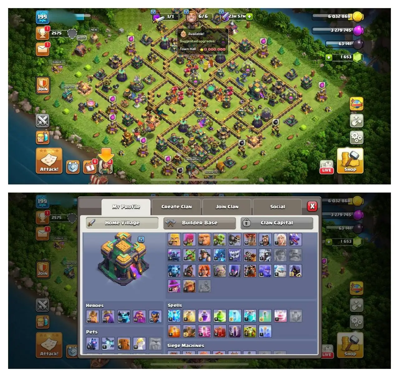 {CRAZY ACCOUNT} TH14 PURE MAX ⚡️3 EPIC EQUIPMENT⚡️XP-199⚡️HERO 80-80-60-55-30⚡️500 GEMS NAME CHANGE ⚡️MAX WALLS⚡️MAGIC ITEMS⚡️OP LAB⚡️INSTANT DELIVERY 🚚