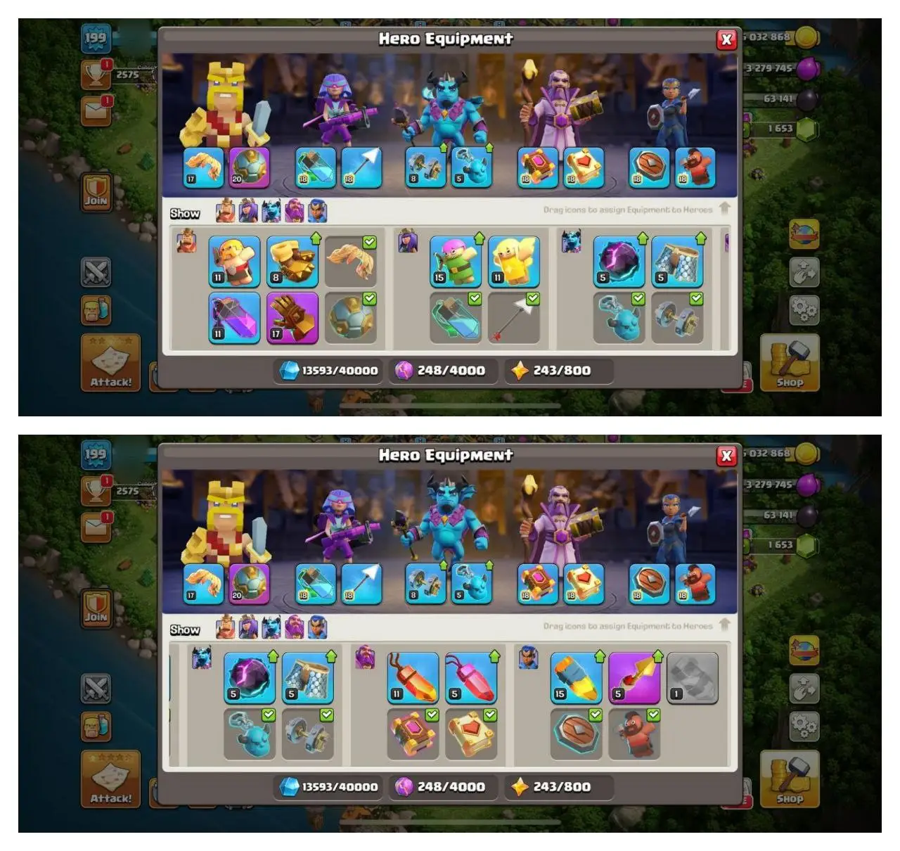 {CRAZY ACCOUNT} TH14 PURE MAX ⚡️3 EPIC EQUIPMENT⚡️XP-199⚡️HERO 80-80-60-55-30⚡️500 GEMS NAME CHANGE ⚡️MAX WALLS⚡️MAGIC ITEMS⚡️OP LAB⚡️INSTANT DELIVERY 🚚