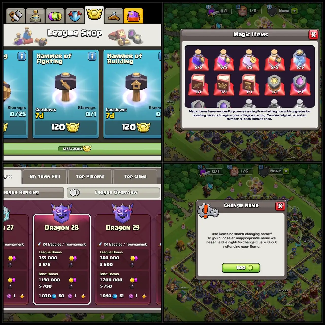 π° ALMOST MAX TH-17 π₯ | π ALL HEROES MAX | βοΈ 18 MAX EQUIPMENTS | π― XP LEVEL 232 π§©| MAX DEFENSE βοΈ| 11X HERO SKINS π| 2089 WAR STAR βοΈ| 5557 ATB π₯| 1278 CWL MEDALS π | RENAME π| FAST DELIVERED π