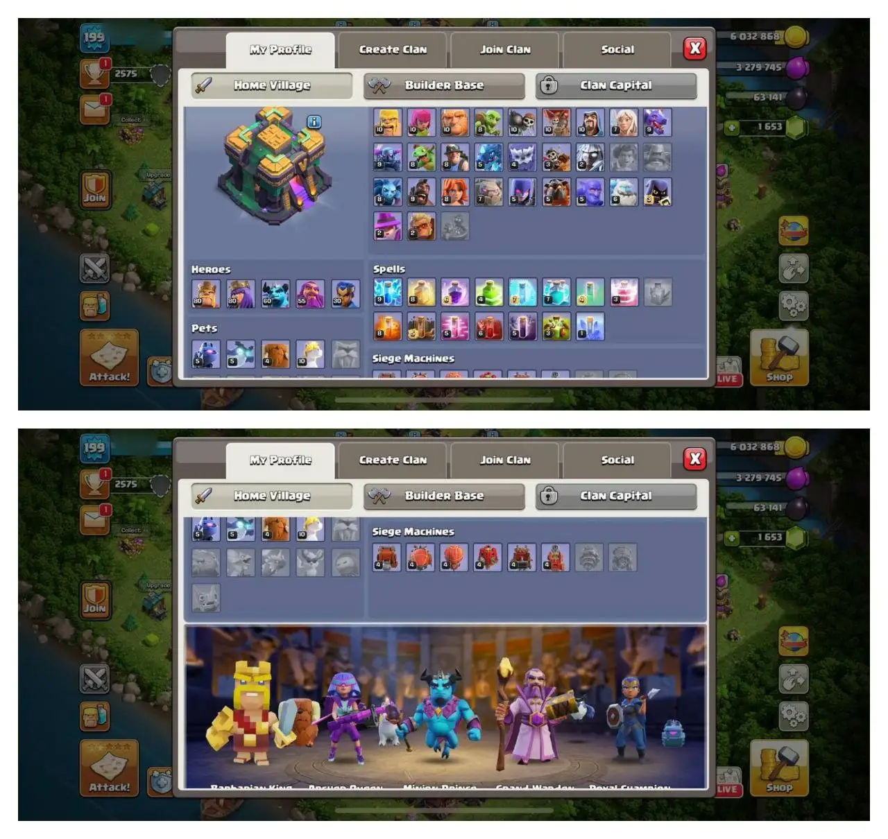 {CRAZY ACCOUNT} TH14 PURE MAX ⚡️3 EPIC EQUIPMENT⚡️XP-199⚡️HERO 80-80-60-55-30⚡️500 GEMS NAME CHANGE ⚡️MAX WALLS⚡️MAGIC ITEMS⚡️OP LAB⚡️INSTANT DELIVERY 🚚