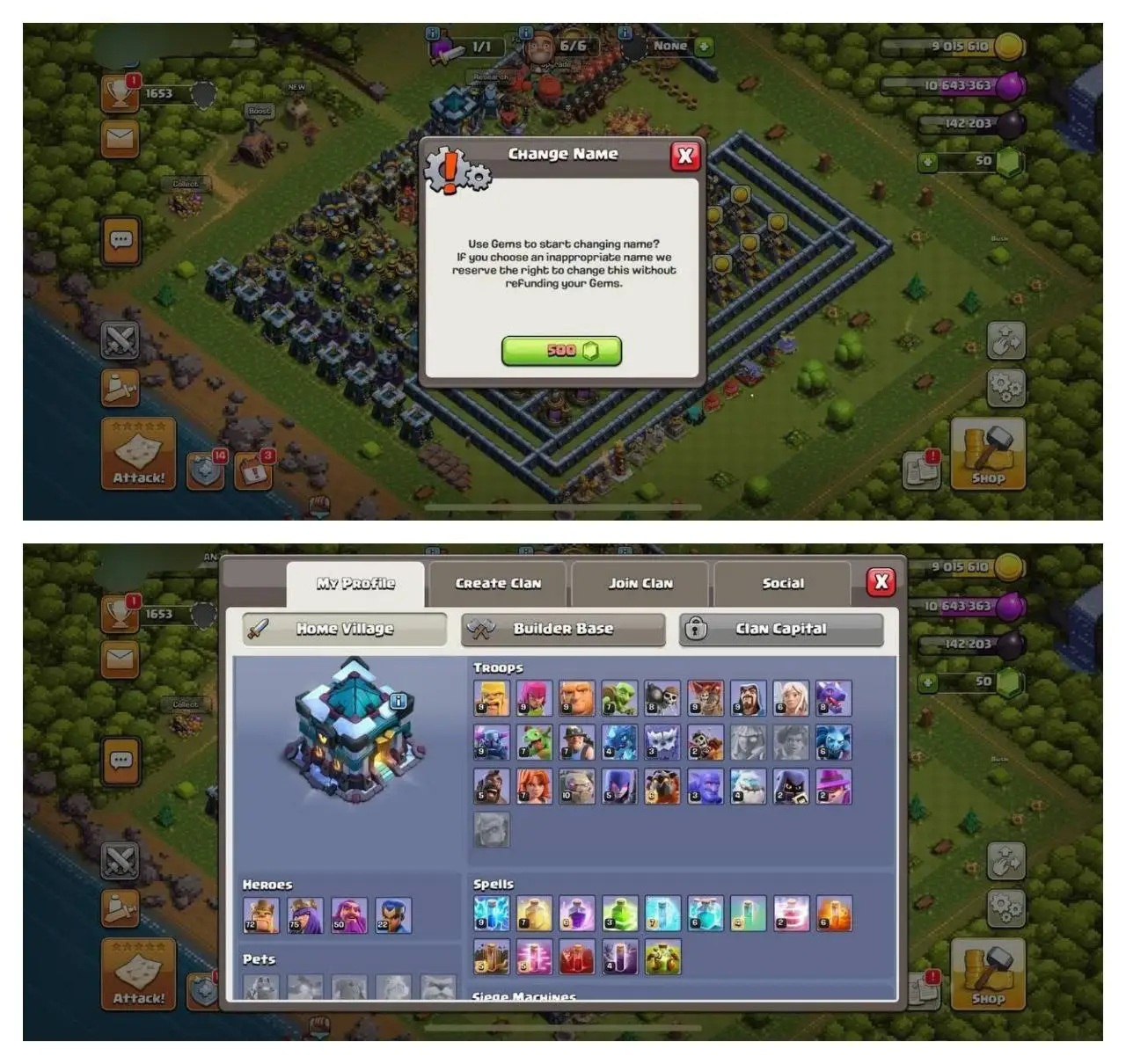 {STRONG ACCOUNT} TH13 SEMI MAX ⚡️XP-173⚡️HERO 72-75-50-22⚡️500 GEMS NAME CHANGE ⚡️BLUE WALLS⚡️MAGIC ITEMS⚡️OP LAB⚡️INSTANT DELIVERY 🚚