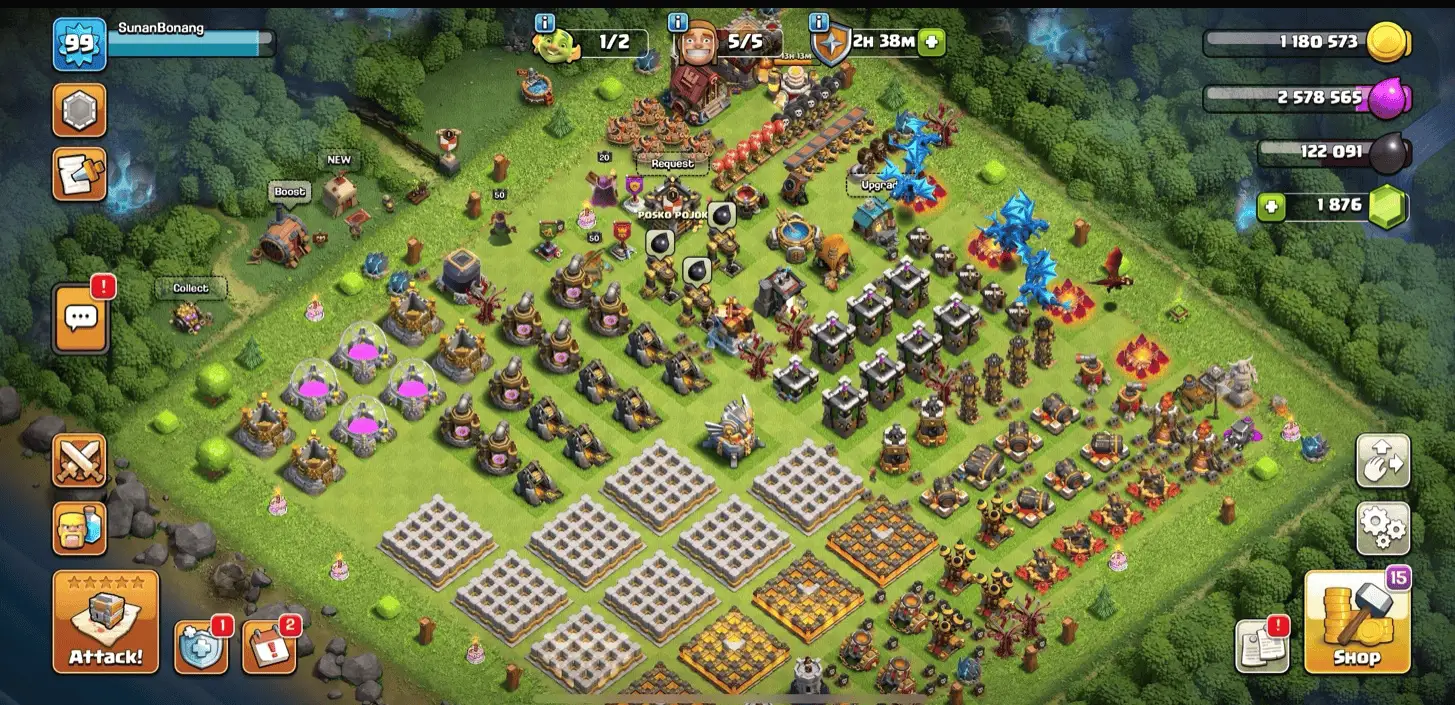 ๐ฅ TH11 โข Lvl 99 โข MAX HEROES (50/50/20) โข Great Walls โข Strong Troops โข 1,876 Gems โข Clean Account ๐ฅ