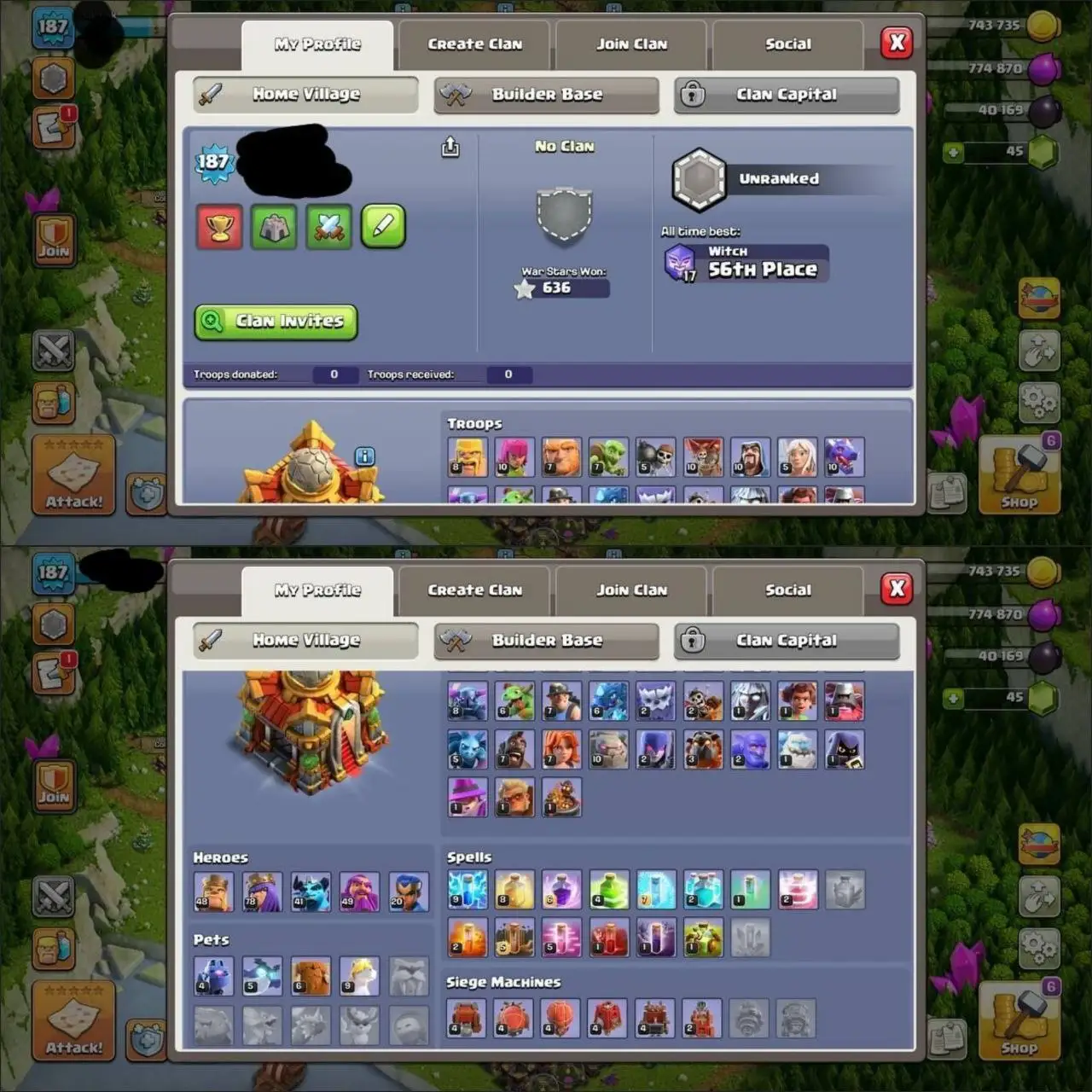 👑TH -16 DECENT | 🧩187 XP | MAGIC ITEMS |🎗 EPIC EQUIPMENT |🌟 GOOD DEFENSE | 💥HEROES 48-78-41-49-20 | 🚀QUICK DELIVERY